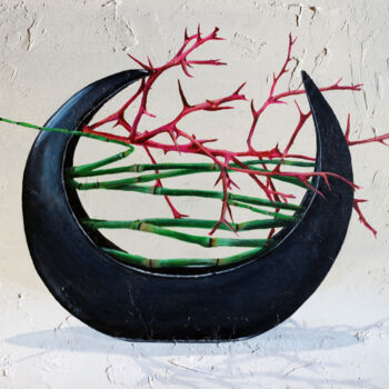 Design intitulée "ikebana flower art" par Mbag Art Margherita Bobini Andrea Gritti, Œuvre d'art originale, Acrylique Monté s…