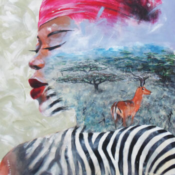 Malerei mit dem Titel "In Love With Nature" von Mbongeni, Original-Kunstwerk, Acryl