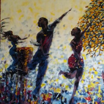 Painting titled "The dance game" by Mbongeni, Original Artwork, Acrylic