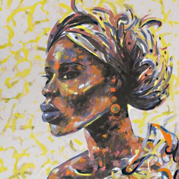绘画 标题为“Black rose” 由Mbongeni, 原创艺术品, 丙烯