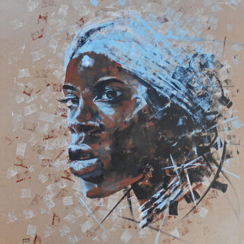 Painting titled "Linda" by Mbongeni, Original Artwork, Acrylic
