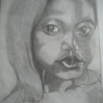 Dessin intitulée "Basetsana" par Mbulelo Mayoyo, Œuvre d'art originale, Crayon