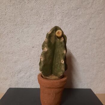 Sculpture titled "Cactus à facettes" by Mc Boucault (MCB), Original Artwork, Ceramics
