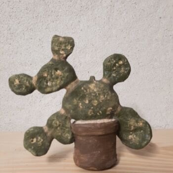 Sculpture intitulée "Cactus à palettes" par Mc Boucault (MCB), Œuvre d'art originale, Argile