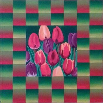 Painting titled "Les tulipes" by Mc Devésa, Original Artwork, Acrylic