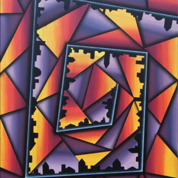 Painting titled "Fragments of colors…" by Mc.Quadri, Original Artwork, Acrylic Mounted on Wood Stretcher frame