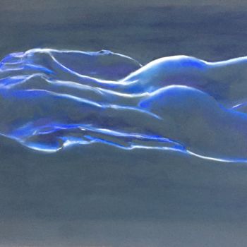 Peinture intitulée "Nude bleu" par Mc Toulouse, Œuvre d'art originale, Pastel