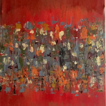 Painting titled "Horizonte rojo" by Patricia Mc Alister, Original Artwork, Acrylic