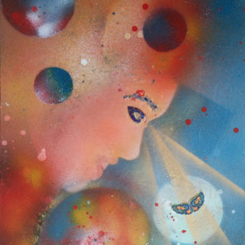 Malerei mit dem Titel "Déesse de l'Univers" von Mc Delvas, Original-Kunstwerk, Acryl