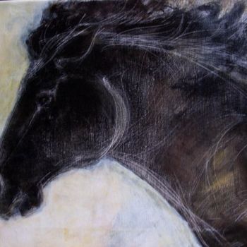 Painting titled "Galop" by Christine Fric, Original Artwork