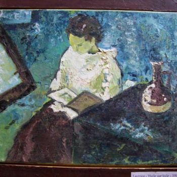 Painting titled "Lectrice" by Christine Fric, Original Artwork