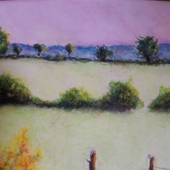 Painting titled "soir d'été dans le…" by Christine Fric, Original Artwork