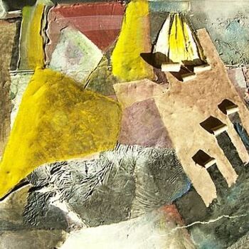 Painting titled "collage (détail n°3…" by Christine Fric, Original Artwork