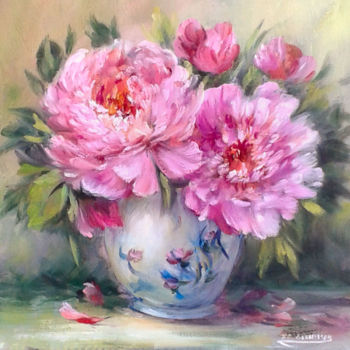 绘画 标题为“Le petit bouquet de…” 由Chrispaint-Flowers, 原创艺术品, 油