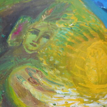 Peinture intitulée "L'ENFANT SOLEIL" par Mchartrie, Œuvre d'art originale, Huile Monté sur Carton
