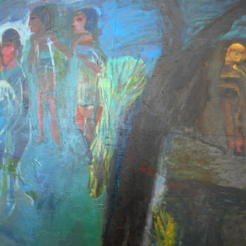 Peinture intitulée "VIENS ON VA S'AIMER" par Mchartrie, Œuvre d'art originale, Huile Monté sur Carton