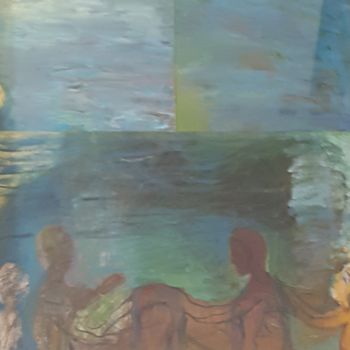 Pintura titulada "LES BAIGNEUSES" por Mchartrie, Obra de arte original, Oleo Montado en Panel de madera