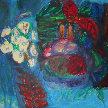 Painting titled "BLUES" by Mchartrie, Original Artwork, Pastel Mounted on Cardboard