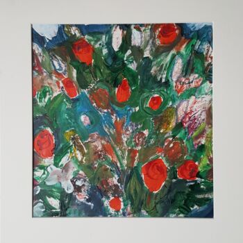 Peinture intitulée "FLORAISON DE ROSES" par Mchartrie, Œuvre d'art originale, Acrylique