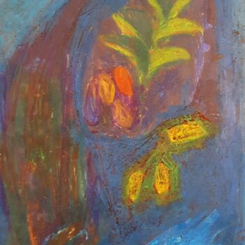 Pintura titulada "ORNEMENTS VEGETALES" por Mchartrie, Obra de arte original, Pastel Montado en Cartulina