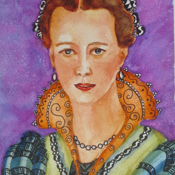 Peinture intitulée "princess-19x29cm.jpg" par Agnes Mclaughlin, Œuvre d'art originale