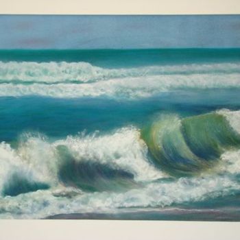 Drawing titled "vagues" by Martine Cart-Lamy, Original Artwork