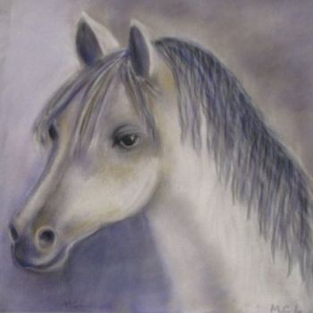 Painting titled "poulain" by Martine Cart-Lamy, Original Artwork