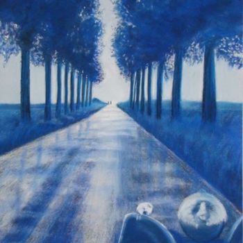 Tekening getiteld "route" door Martine Cart-Lamy, Origineel Kunstwerk