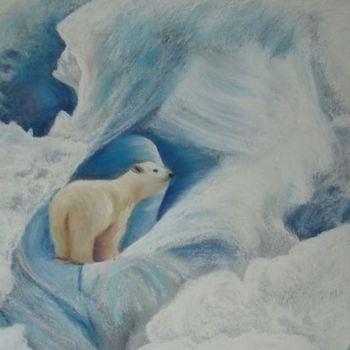 Peinture intitulée "ours blanc" par Martine Cart-Lamy, Œuvre d'art originale