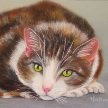 Painting titled "chat" by Martine Cart-Lamy, Original Artwork