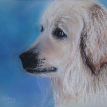 Painting titled "Marius le chien" by Martine Cart-Lamy, Original Artwork