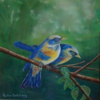 Painting titled "oiseaux" by Martine Cart-Lamy, Original Artwork