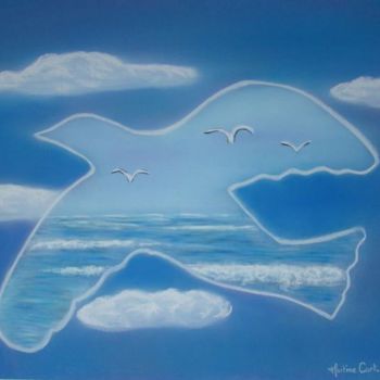 Drawing titled "nuage!" by Martine Cart-Lamy, Original Artwork