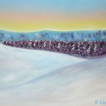 Peinture intitulée "Jura en hiver 2" par Martine Cart-Lamy, Œuvre d'art originale