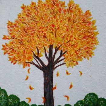Painting titled "automne" by Martine Cart-Lamy, Original Artwork