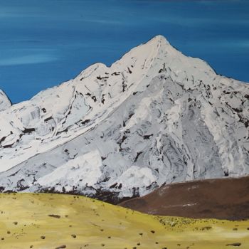 Painting titled "Paysage de montagne" by Cyril Martin, Original Artwork, Acrylic