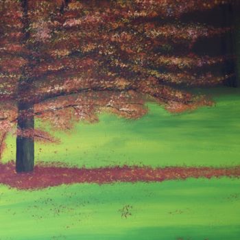Painting titled "Automne" by Cyril Martin, Original Artwork, Acrylic