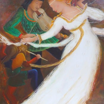 Pittura intitolato "La dame blanche" da Matray Marie-Christine, Opera d'arte originale, Olio