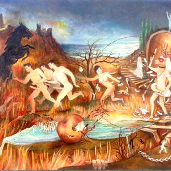 Malerei mit dem Titel "Cap d'Agde-aventure…" von Matray Marie-Christine, Original-Kunstwerk, Öl