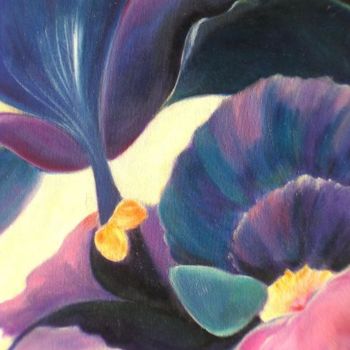 Painting titled "iris" by Marie Claude Mauffrey, Original Artwork, Oil