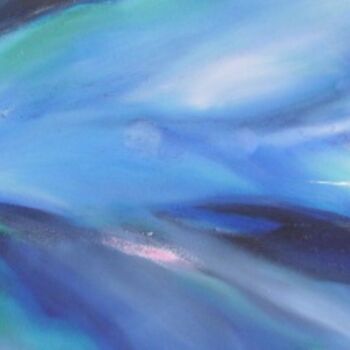 Painting titled "la vague" by Marie Claude Mauffrey, Original Artwork, Oil