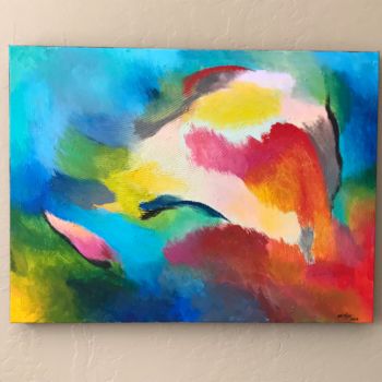 Painting titled "COLOR EVENT" by Mitch Nye, Original Artwork, Acrylic Mounted on Wood Stretcher frame