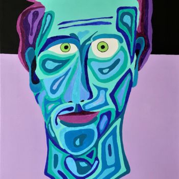 Painting titled "PAISLEY FACE" by Mitch Nye, Original Artwork, Acrylic