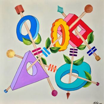 Schilderij getiteld "ABSTRACT #101" door Mitch Nye, Origineel Kunstwerk, Acryl