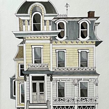 "VICTORIAN HOME" başlıklı Resim Mitch Nye tarafından, Orijinal sanat, Mürekkep