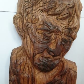 Skulptur mit dem Titel "nostalgie" von Martine Chatain Ottelé, Original-Kunstwerk, Holz