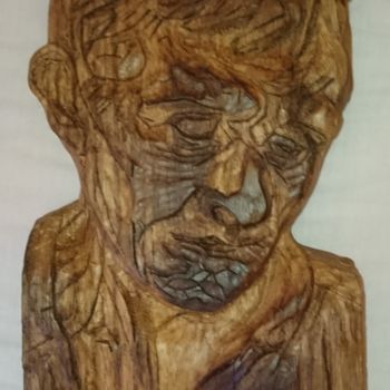 Sculpture titled "regret" by Martine Chatain Ottelé, Original Artwork, Wood