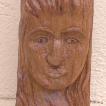 Escultura intitulada "jeune fille" por Martine Chatain Ottelé, Obras de arte originais, Madeira