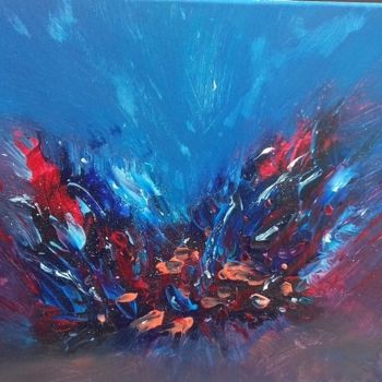 Painting titled "Explosion" by Marie Laporte, Original Artwork, Acrylic Mounted on Wood Stretcher frame