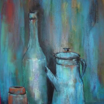 Pintura titulada "la cafetiere bleue" por Mc Palcowski, Obra de arte original, Otro